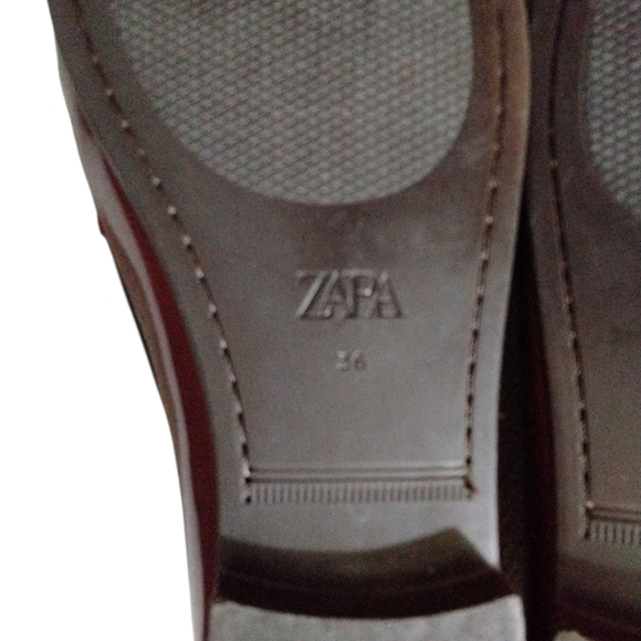 Zara Burgundy Patent Leather Loafers Size 6 - Picture 9 of 10